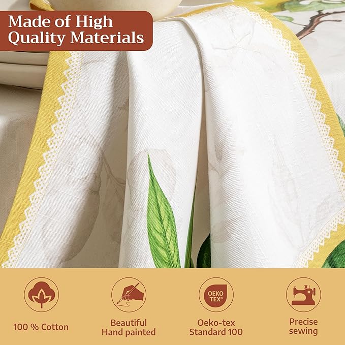 Maison d' Hermine Cloth Napkins Set of 6 100% Cotton Everyday Reusable Square Napkins Cloth Washable Dinner Party Wedding Restaurant Gifts for Mothers Day Spring/Summer (Limoncello, 20" x 20")