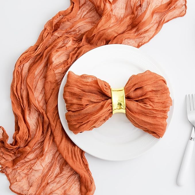 100 Pack Orange Cheesecloth Napkins 21x21 Inches Orange Cloth Napkins Set of 100 Washable Dinner Table Napkins for Wedding Bridal Baby Shower Rustic Boho Cotton Gauze Family Party Table Decor