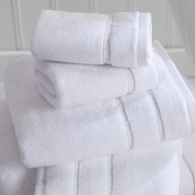 Springtree Home Luxury Turkish Cotton Bath Towels Set | 100% Turkish Cotton | Premium Bath Towels | Ultra Soft Thick Plush & Highly Absorbent | Luxury Hotel & Spa Bathroom Towels | Alpine White