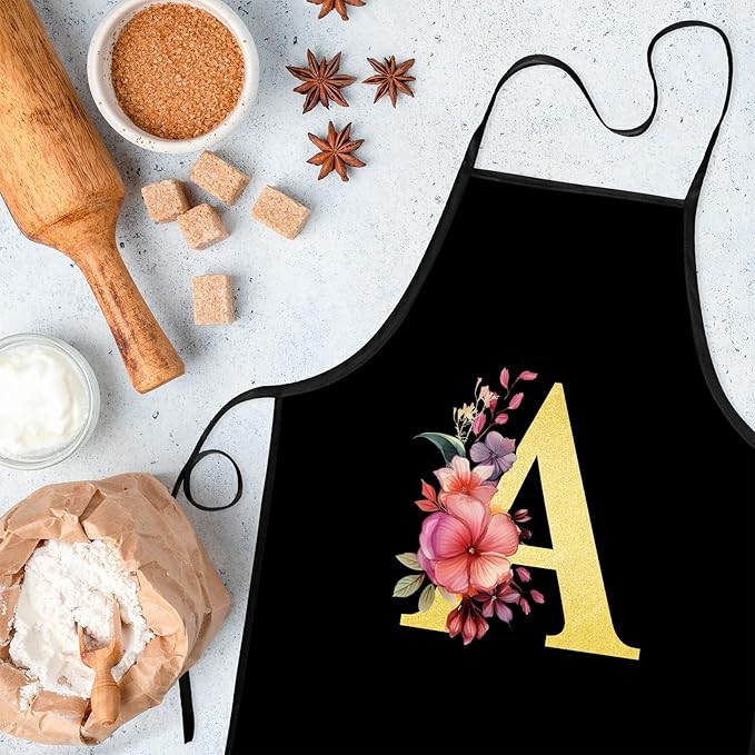 Monogrammed Aprons - A-Z Initial, Letter Aprons for Cooking and Baking
