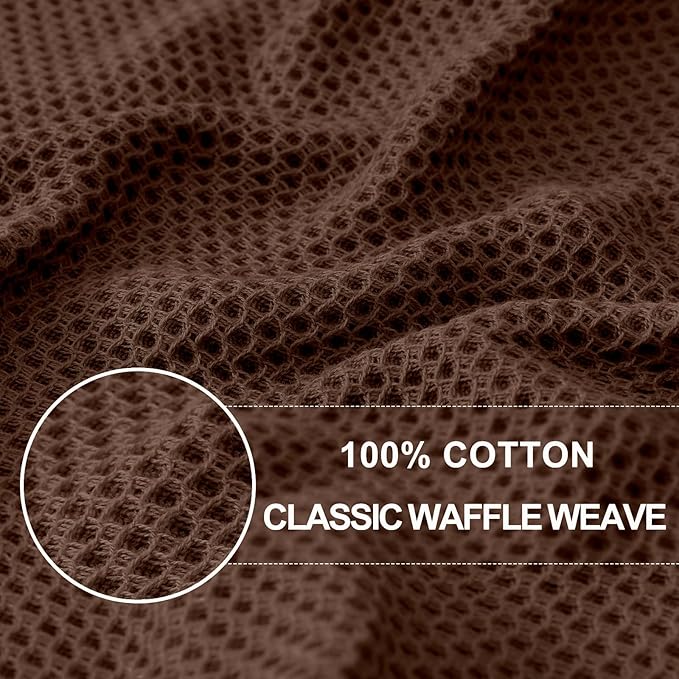 Homaxy 100% Cotton Waffle Weave Kitchen Dish Cloths, 4-Pack Ultra Soft Absorbent Dish Towels, Quick Drying Dish Rags, 12 x 12 Inches, Coffee