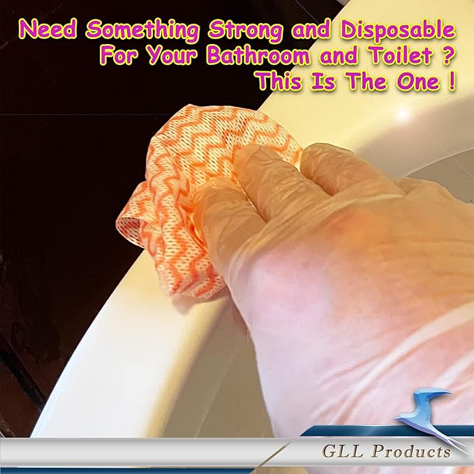 GLL Cleaning Cloths Roll Wipe Sheets, ONe-Hand Tear Dish Wash Cloths, Disposable Cleaning Wash-Cloth Towel for Kitchen Bathroom Furniture and Car (Case of 48 Rolls, 2400-Sheets Total)…