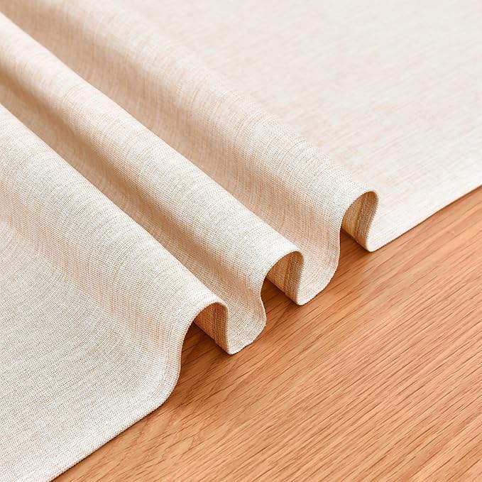 Farmhouse Rustic Table Runner Neutral Faux Linen Table Runners Water Resistant Short Table Runner 36 inches for Living Room Dresser Bedroom Kitchen Dining Party 13x36 Inch