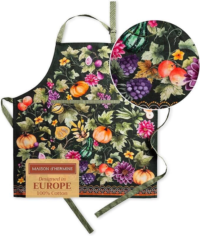 Maison d' Hermine 100% Cotton Apron for women with Pocket Kitchen Chef Apron for Men Cooking Mothers Day Gifts
