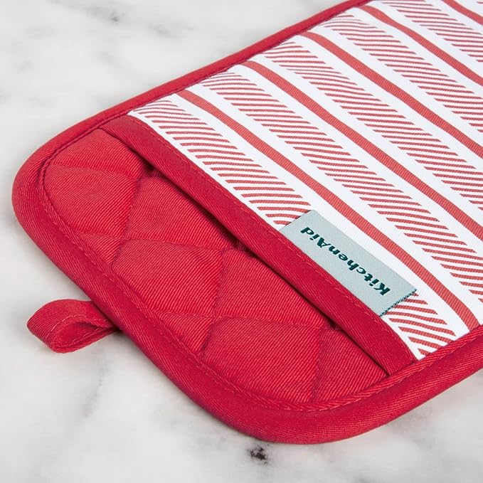 KitchenAid Albany Pot Holder 2-Pack Set, Passion Red, 7"x10"