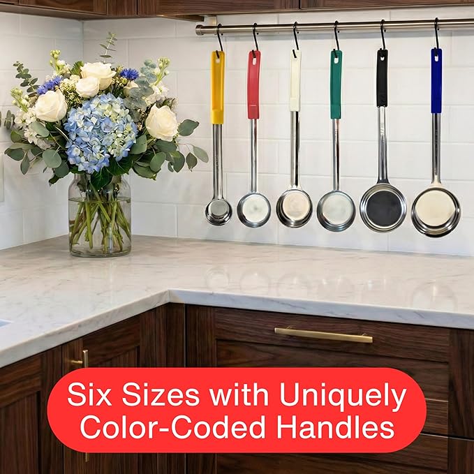 1 Ounce Solid Stainless Steel Portion Control Ladle Spoon for Measuring and Serving; Commercial Grade Serving Scoops [Pack of 12]