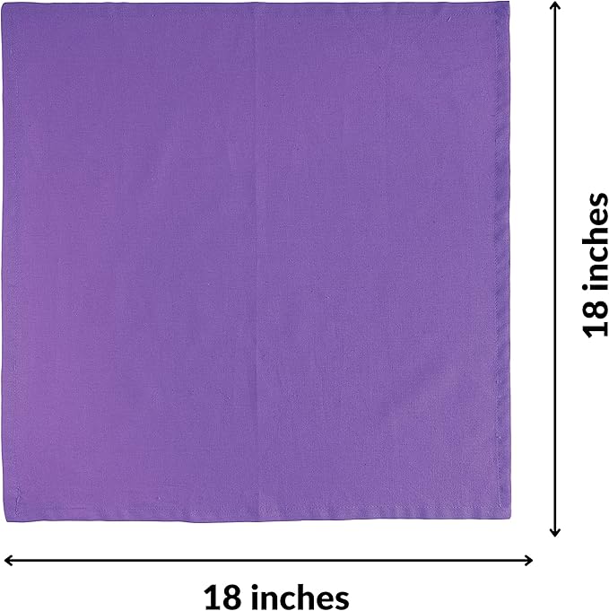 Fingercraft Dinner Cloth Napkins in Cotton Linen Blend Fabric 12 Pack Easter Special, Premium Quality, Mitered Corners for Every Day Use Napkins are Pre Shrunk and Good Absorbency Color Purple