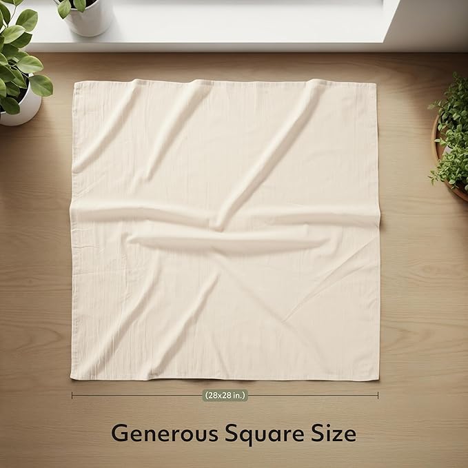 Utopia Kitchen Natural Flour Sack Towels [12 Pack - 28 x 28 Inch] 100% Cotton Tea Towels for Cleaning & Drying - Highly Absorbent Kitchen Dish Cloth