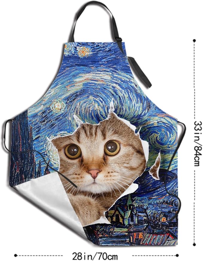 Funny Apron Polyester Grooming Aprons with Pocket for Cooking Kitchen Grilling Adults