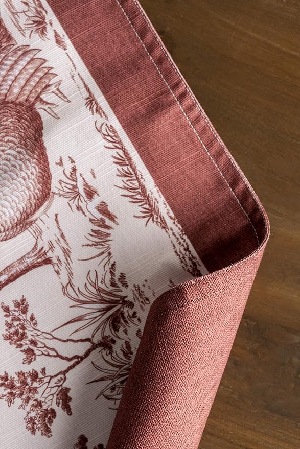 Maison d' Hermine Placemats Set of 4 100% Cotton Washable Cloth Place Mats, Reusable Table Mats for Thanksgiving Christmas Decorations Kitchen Dining Party Wedding (Holy Jouy - Brown, 13" x 19")