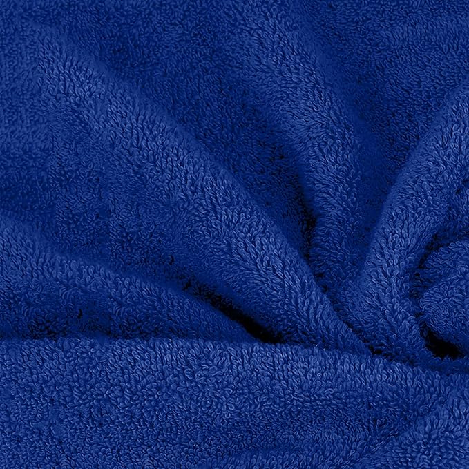 Mocassi Luxury 100% Turkish Cotton 6-Piece Towel Set - Ultra Soft, Quick Dry Highly Absorbent Premium Spa Hotel Quality Bath Towels, Includes 2 Bath Towels, 2 Hand Towels and 2 Washcloths, Royal Blue
