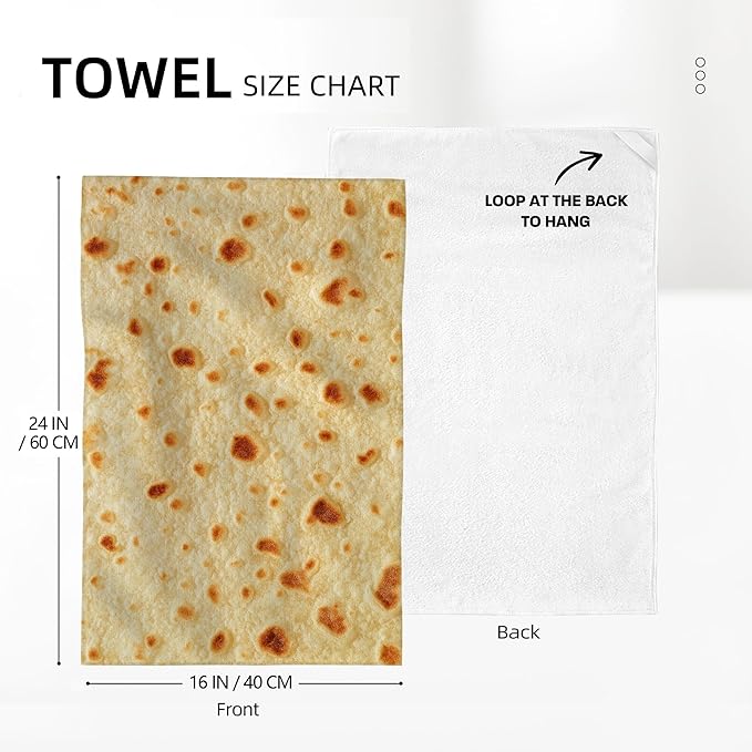 Burritos Tortilla Kitchen Towels Decorative Set of 2, Soft Absorbent Dish Towels Fried Pancake Pita Hand Towels for Kitchen Farmhouse Holiday Home Decorations