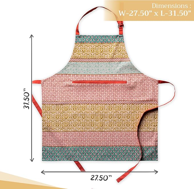 Maison d' Hermine 100% Cotton Apron for women with Pocket Kitchen Chef Apron for Men Cooking Mothers Day Gifts