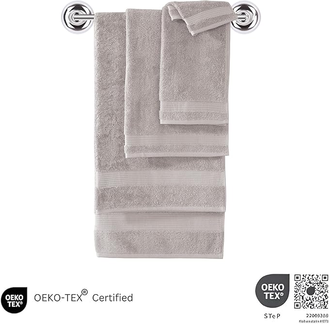 Classic Turkish Towels CTT - Premium 4 Piece Bath Towel Set, Made with 100% Turkish Cotton, Quick Drying, Highly Absorbent & Comfy Towels for Spa & Hotel | 30"x54" (Light Grey)