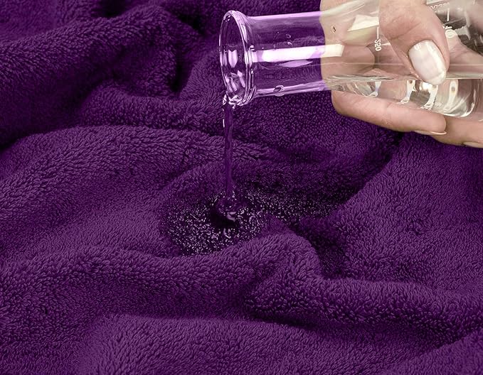 Oakias Premium Towel Set 600 GSM 6 Piece Plum - 100% Ring Spun Cotton Highly Absorbent Towels Set - Super Soft Bathroom Towel Set - Hotel Quality Double Stitched Hem - Ideal for Hotels, Spa, Gyms