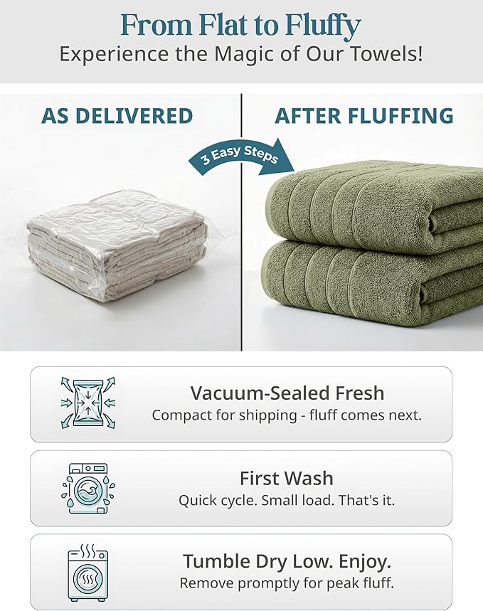 Casa Platino 100% Luxury Cotton Bath Towel Pack of 18 - Softer, High Absorbency & Durable - 6 Bath, 6 Wash Cloth, 6 Hand Towels for Bathroom - Premium Look, Spa Quality, Solid Dyed Towels - Oil Green