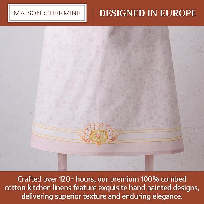 Maison d' Hermine 100% Cotton Apron for women with Pocket Kitchen Chef Apron for Men Cooking Mothers Day Gifts
