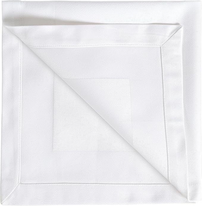 Fingercraft White Cloth Napkins Cotton High GSM Hotel Quality 20 in Oversized Set of 12 Stripe Easter Color