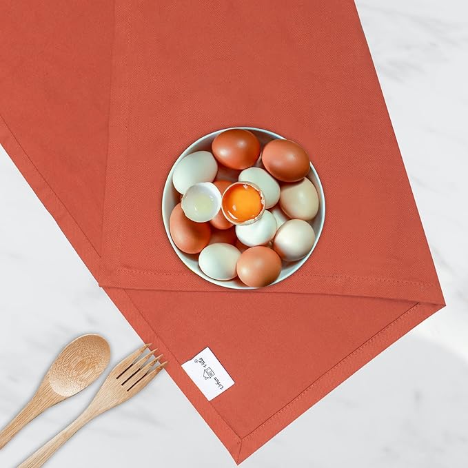 Urban Villa Kitchen Towels 100% Cotton Dish Towels for Kitchen(Set of 6) 20”x30” Dish Cloths Highly Absorbent Kitchen Linen Set with Hanging Loop Perfect for Drying Dishes Cleaning Hand Towels – Rust