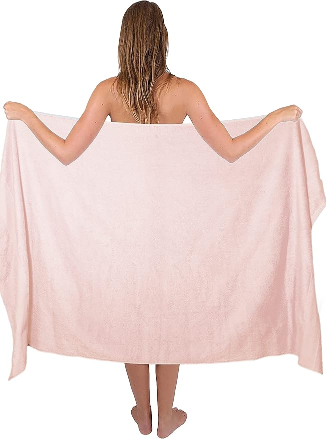 Belizzi Home Premium Cotton Oversized 2 Pack Bath Sheet 35x70-100% Pure Cotton - Ideal for Everyday use - Ultra Soft & Highly Absorbent - Machine Washable - Pink