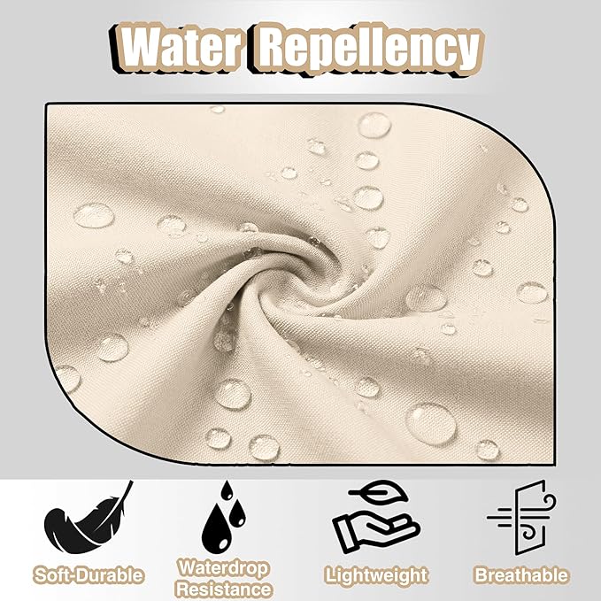TOSHE Kitchen Apron Waterdrop Resistant Cotton Apron with adjustable Aprons for Women with Pockets 10 Color option Cooking Cream Apron (Cream)