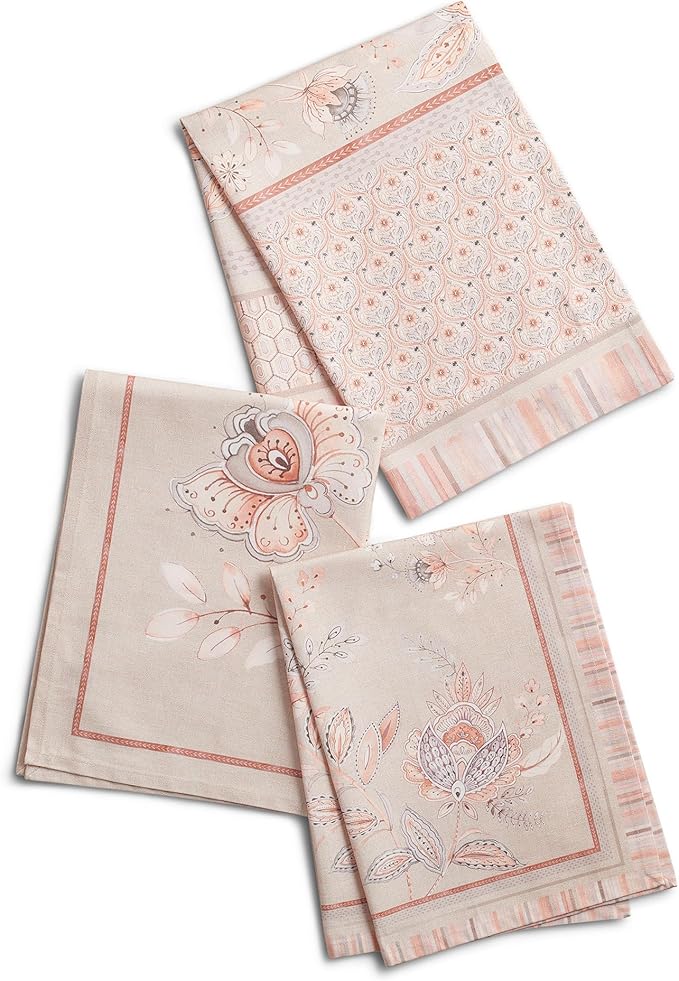 Maison d' Hermine Dish Cloth 100% Combed Cotton Premium Set of 3 Easter Dish Towels for Hotel Quality, Dining, Kitchen, Parties & Tea, Society Florals (20"x27.50")