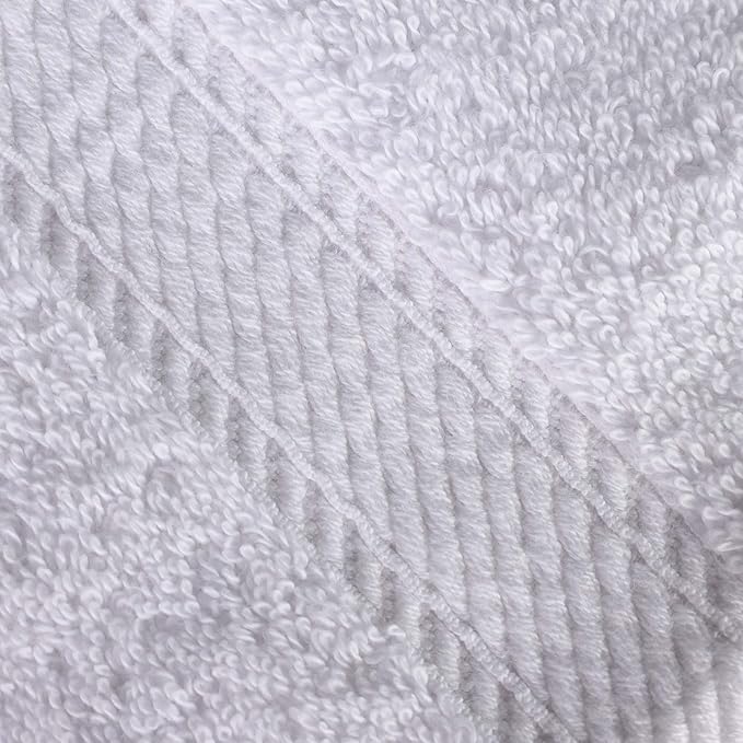 Superior Egyptian Cotton Pile Bath Towel Set of 4, Ultra Soft Luxury Towels, Thick Plush Essentials, Absorbent Heavyweight, Guest Bath, Hotel, Spa, Home Bathroom, Shower Basics, White