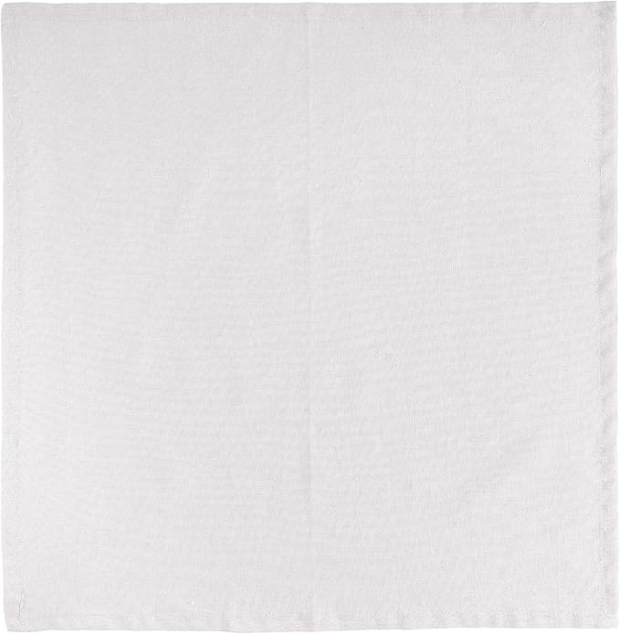 FINGERCRAFT Dinner Cloth Napkin Cotton Linen Blend 12 Pack Natural Premium Quality Mitred Corner for Every Day Use Pre Shrunk and Good Absorbency 18x18 in Easter Color White