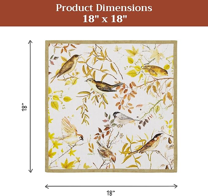 Maison d' Hermine Cloth Napkins Set of 4 100% Cotton Everyday Reusable Square Napkins Cloth Washable Dinner Party Wedding Restaurant Gifts for Mothers Day Spring/Summer (Verdier, 18" x 18")