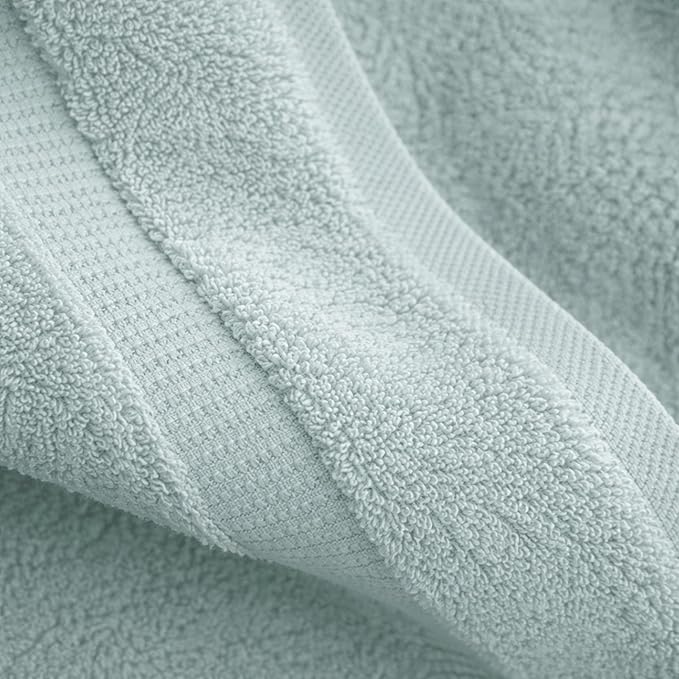 SALBAKOS 100% Turkish Cotton Washcloth Set of 12 13x13 inch | Heirloom Quality | Hotel & Spa Collection | Ultra Soft, Super Absorbent, Washcloth Towels | Made in Turkey (Seafoam Green, 12 Washcloths)