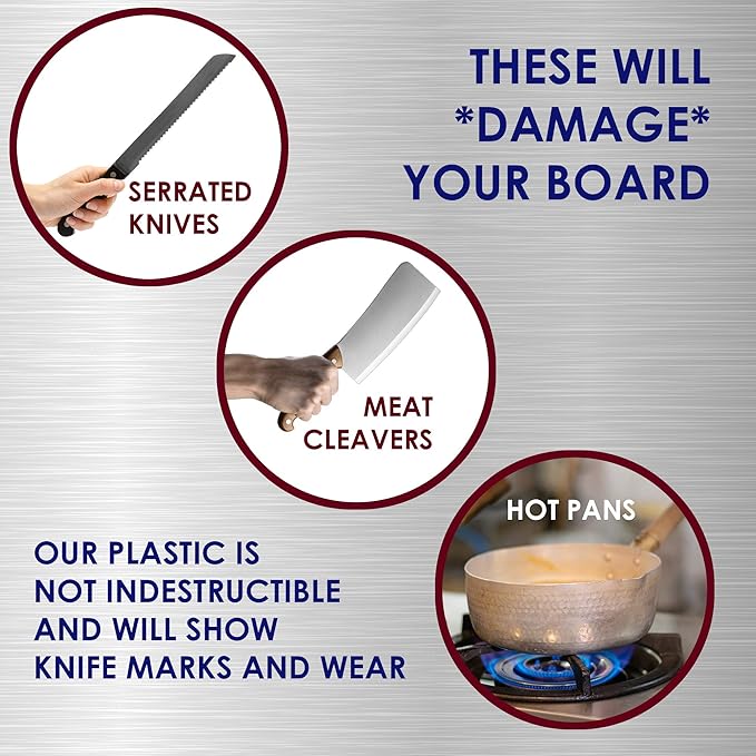 Commercial Purple Cutting Board for Allergens - 18 x 12 Inch Restaurant Approved 1/2" HDPP Plastic, Food Sensitivities and Allergies Color Coded