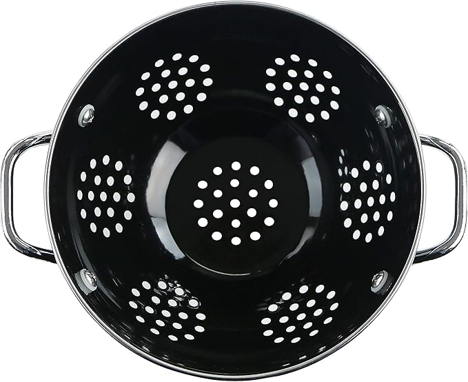 Calypso Basics by Reston Lloyd Powder Coated Enameled Colander, 1.5 Quart, Black