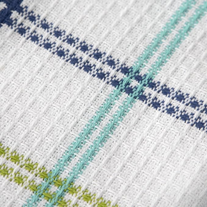 T-Fal Premium Waffle Dish Cloths: Highly Absorbent, Super Soft Long Lasting - 100% Cotton, 12"x13" Flat Waffle Dish Towel for Cleaning & Drying Dishes, (4-Pack), Cool
