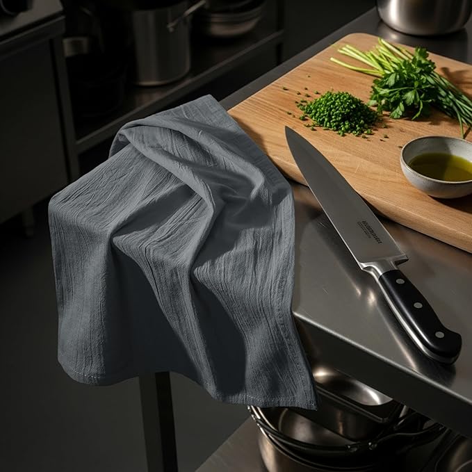 Utopia Kitchen Light Grey Flour Sack Towels [12 Pack - 28 x 28 Inch] 100% Cotton Tea Towels for Cleaning & Drying - Highly Absorbent Kitchen Dish Cloth
