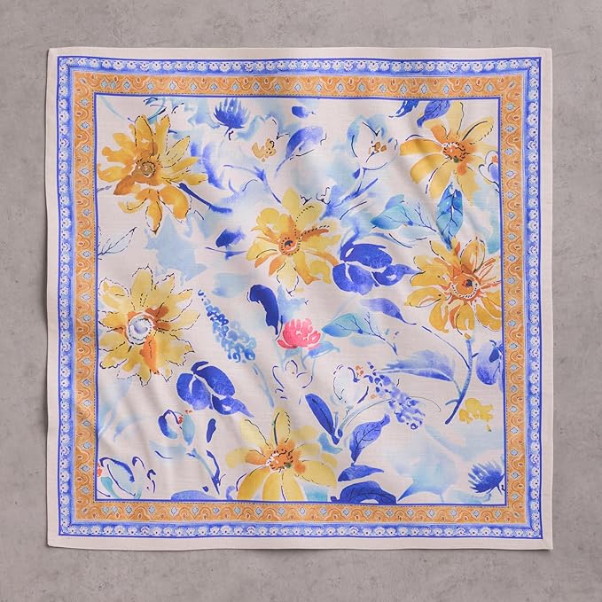 Maison d' Hermine Cloth Napkins Set of 4 100% Cotton Everyday Reusable Square Napkins Cloth Washable Dinner Party Wedding Restaurant Gifts for Mothers Day Spring/Summer (Girassol, 20" x 20")