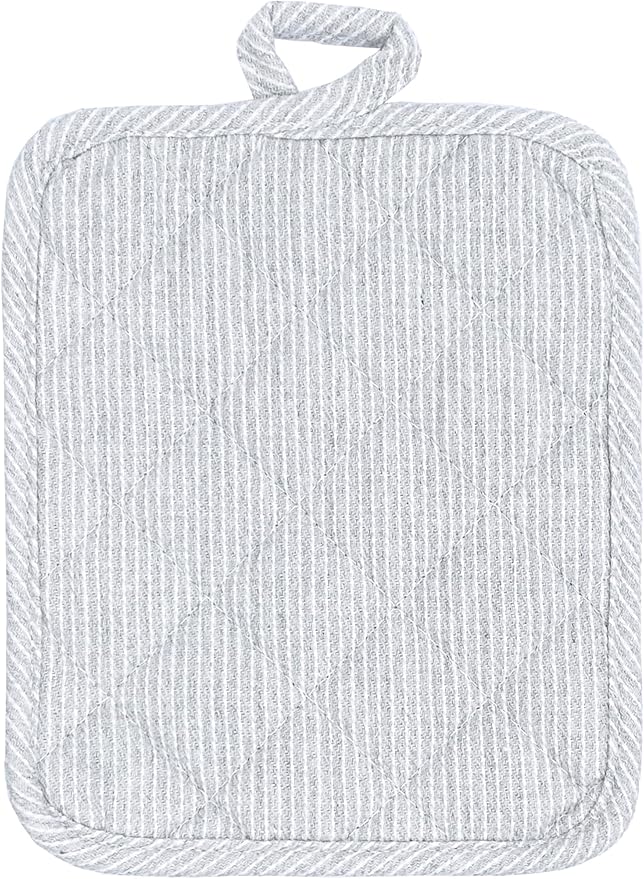American Linen Pot Holders, Hot Pads, Table Pads for Kitchen and Dining Table, Non Slip Heat Resistant Hot Pot Holder (Grey, 8 Pack)