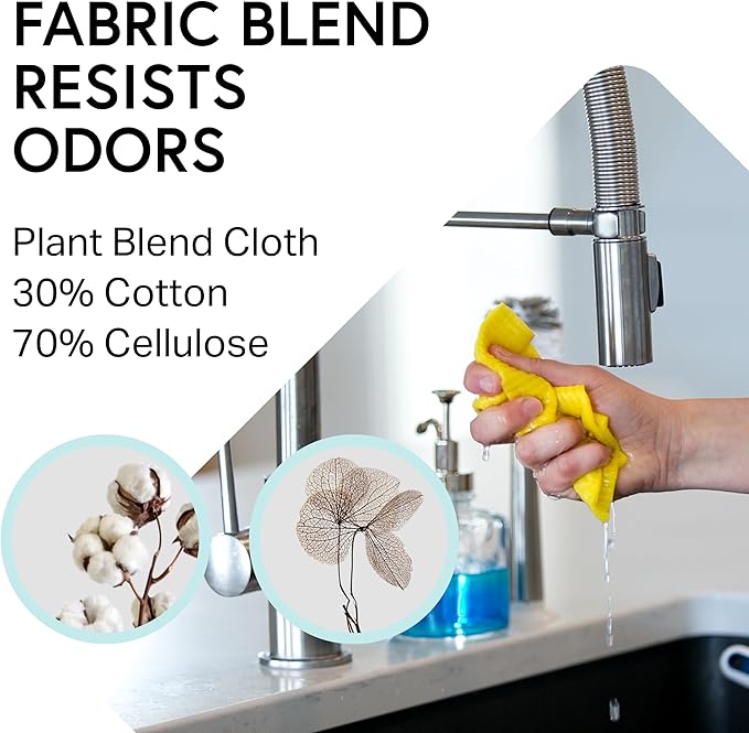Swedish Wholesale Dishcloths Reusable 8" x 7" Sponge Cloths, Bulk 10 Pack of High Absorbent Cellulose Dish & Kitchen Cleaning Hand Towels, Wring to Dry & Machine Wash, Odor Resistant, Grey