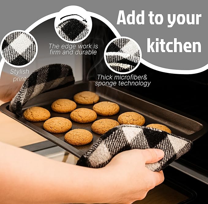 Set of 2 Microwave Bowl Cloth Hot Pads with Black and White in A Cage - Pot Holder or Microwavable Bowl Cozies - Protector for Heat Soup or Food Meals - Multipurpose Heat Resistant Plate Holders