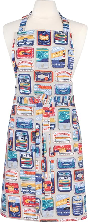 Now Designs by Danica Del Mar Chef Apron, Cotton, White, Unisex-Adults