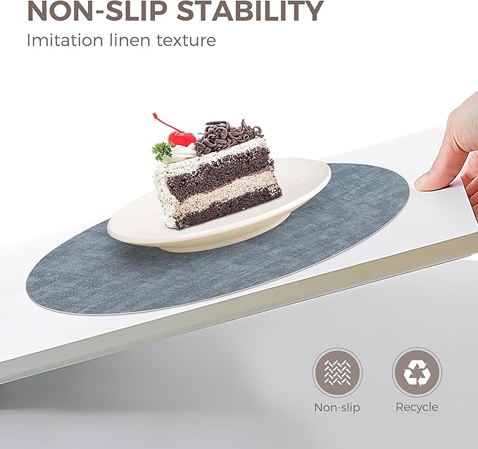 13" Round Placemats Set of 4, NCUE Dual-Sided Faux Leather Heat Resistant Table Mats, Waterproof Oilproof Washable Protective Table Placemats with Coaster, Wipeable Vinyl for Indoor & Outdoor Use
