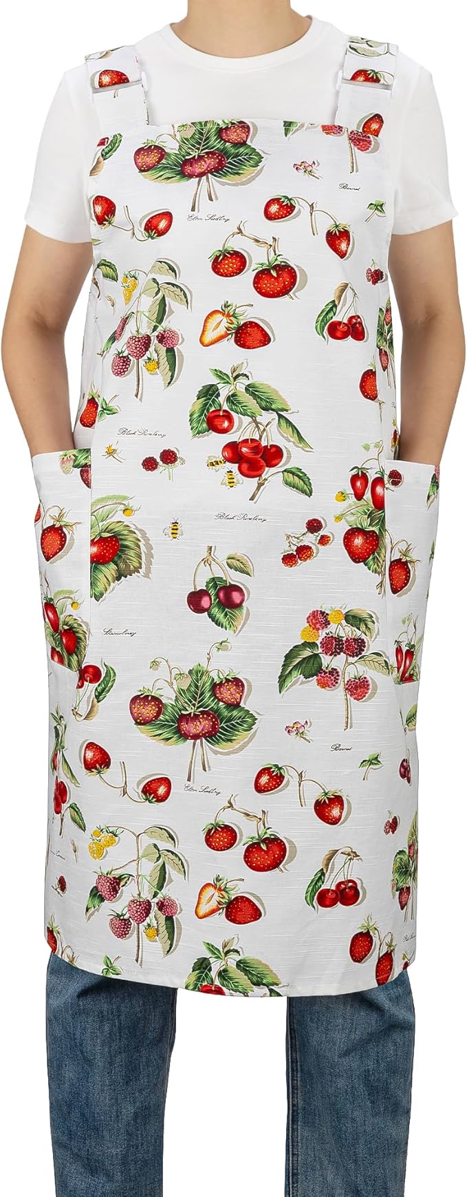 NEOVIVA Kitchen Aprons for Women with Pockets,Cooking Aprons for Women,Vintage Apron for Baking Gardening,Gifts for Mothers