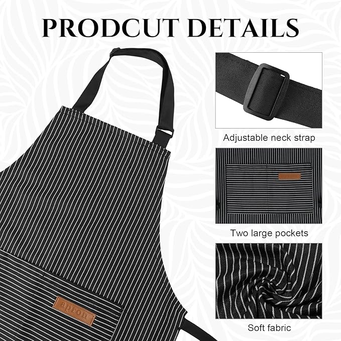 2 Pack Stripes Kids Apron, Kids Cooking Aprons with 2 Pockets, Cute Aprons for Cooking for Boys and Girls