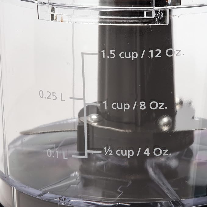 Dominion 1.5 Cup - Electric Mini Food Chopper - Vegetable & Fruit Cutter - Premium Stainless Steel Blades with Safety Lock Cover - One Step/Touch Button - Non-Skid Rubber Feet - Black