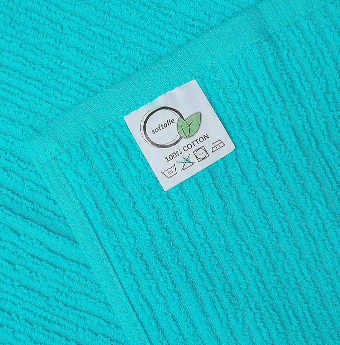 Softolle Bar Mop Towels, Pack of 12-16x19 Inches - 100% Cotton Super Absorbent Towels, Multi-Purpose for Home and Bar Cleaning (Turquoise)