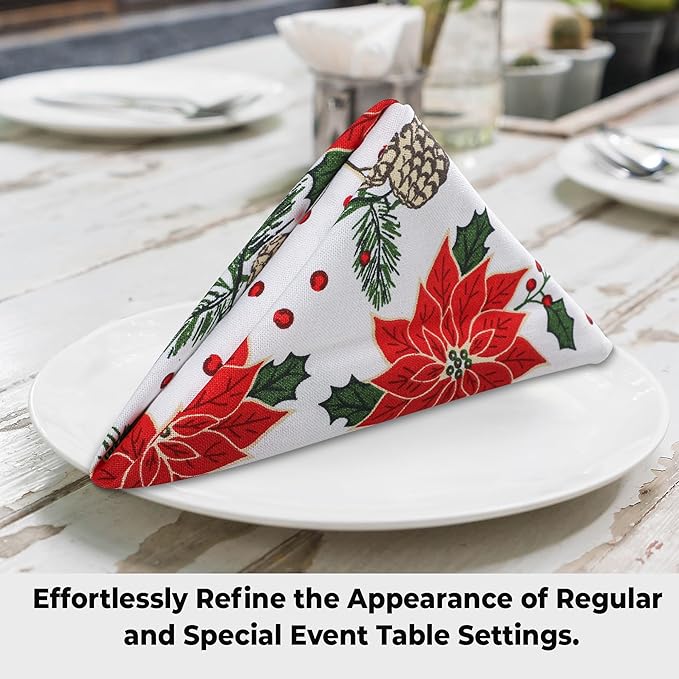 Urban Villa Cloth Napkins Set of 12(20x20)100% Cotton Dinner Napkins Cloth Washable Soft Durable Reusable Absorbent Napkins Ideal for Farmhouse Parties Hotel Lunch Restaurant Dinner Napkins-Pine Cone