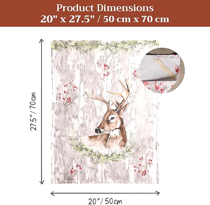 Maison d' Hermine Kitchen Towels Set of 3 100% Cotton 20" x 27.5" Reusable Cloth Tea Dish Towels Absorbent with Hanging Loop for Kitchen Dining Thanksgiving Christmas Decorations (Mountain Life)
