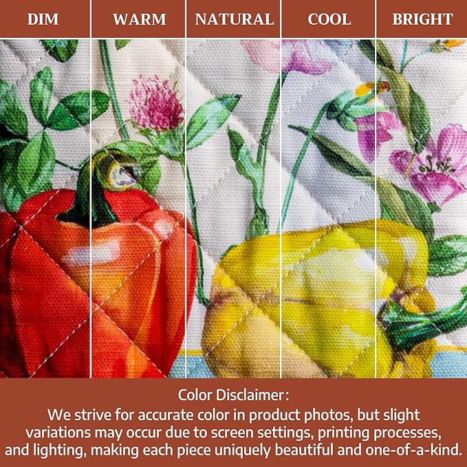 Maison d' Hermine Oven Mitts 100% Cotton Oven Mitt (7.5inch X13'') Easter Heat Resistant Oven Mitt BBQ Cooking Gloves with Loop for Baking, Grilling, Home, Handling Hot Pans, Giverny - Spring/Summer
