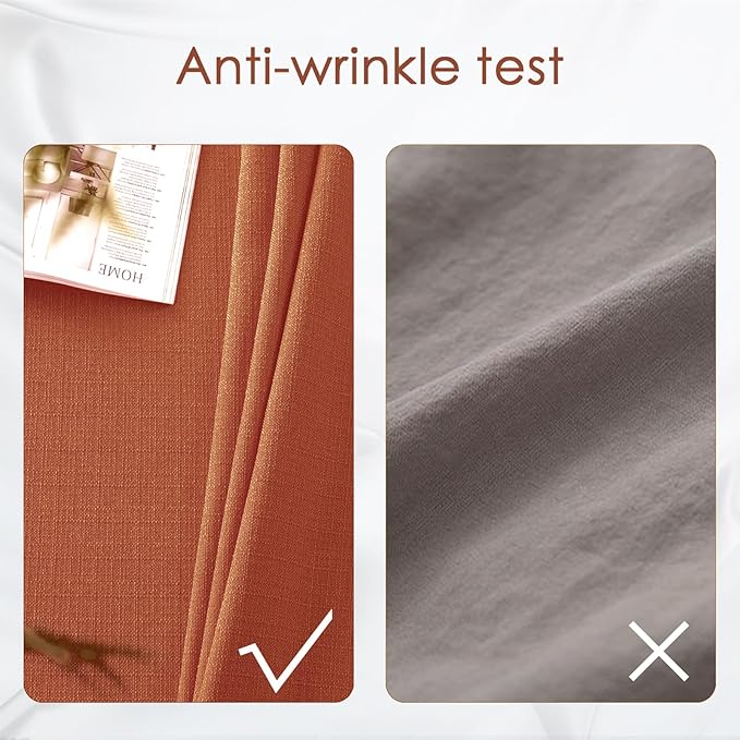 BALCONY & FALCON Rectangle Tablecloth Washable Wrinkle Resistant and Water Proof Table Cloth Decorative Linen Fabric Tablecloths for Dining Parties Kitchen Wedding and Outdoor Use (Cinnamon, 57x118)