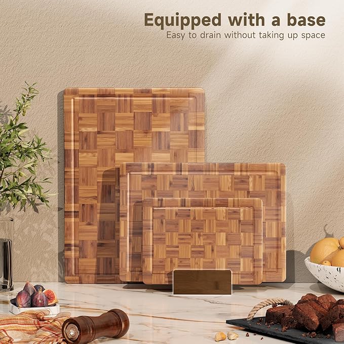 Large Cutting Board,Bamboo Wood Cutting Boards For Kitchen,3 Packs Chopping Board Set With Juice Groove, For Butcher Block,Vegetables,Fruits And Cheese