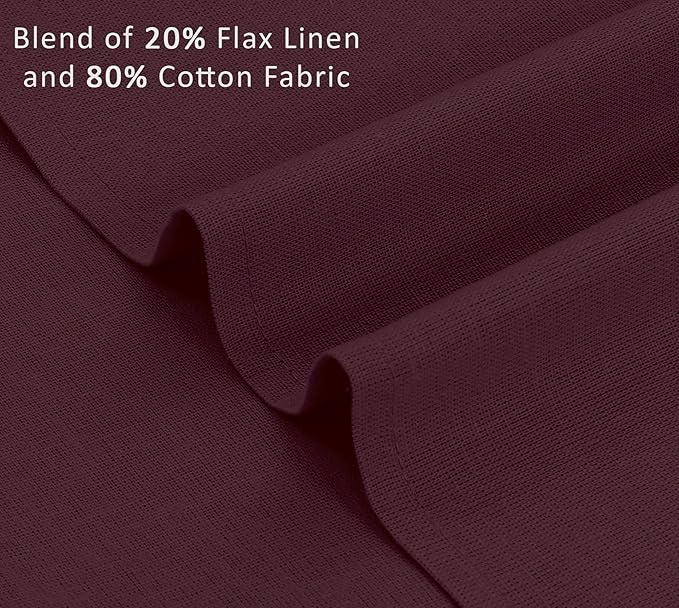 Ruvanti Linen Napkins Set of 12, 18x18 Cloth Napkins, Cotton Linen Blend Napkins Cloth Washable, Soft, Reusable Dinner Napkins for Wedding, Parties, Christmas, Thanksgiving, Everyday Use - Burgundy